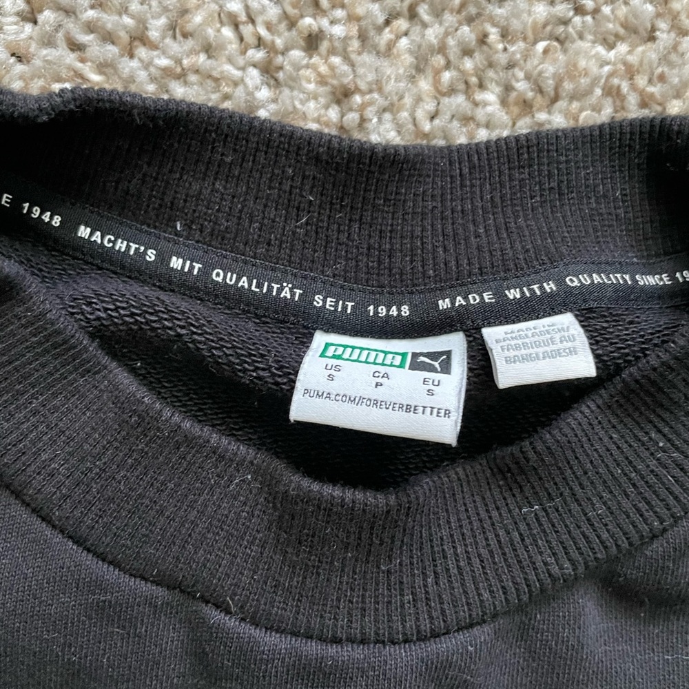 EUC Puma Black Crop Sweatshirt - Picture 2 of 11